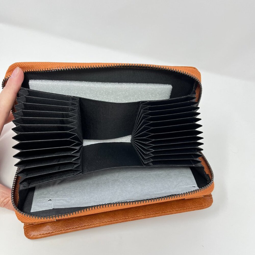 NEW Women's Opage Leather Wallet Zip Clutch Wallet Purse Money Large Card Holder - Picture 6 of 8
